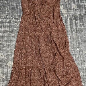 Doen Strapless Floral Brown Dress